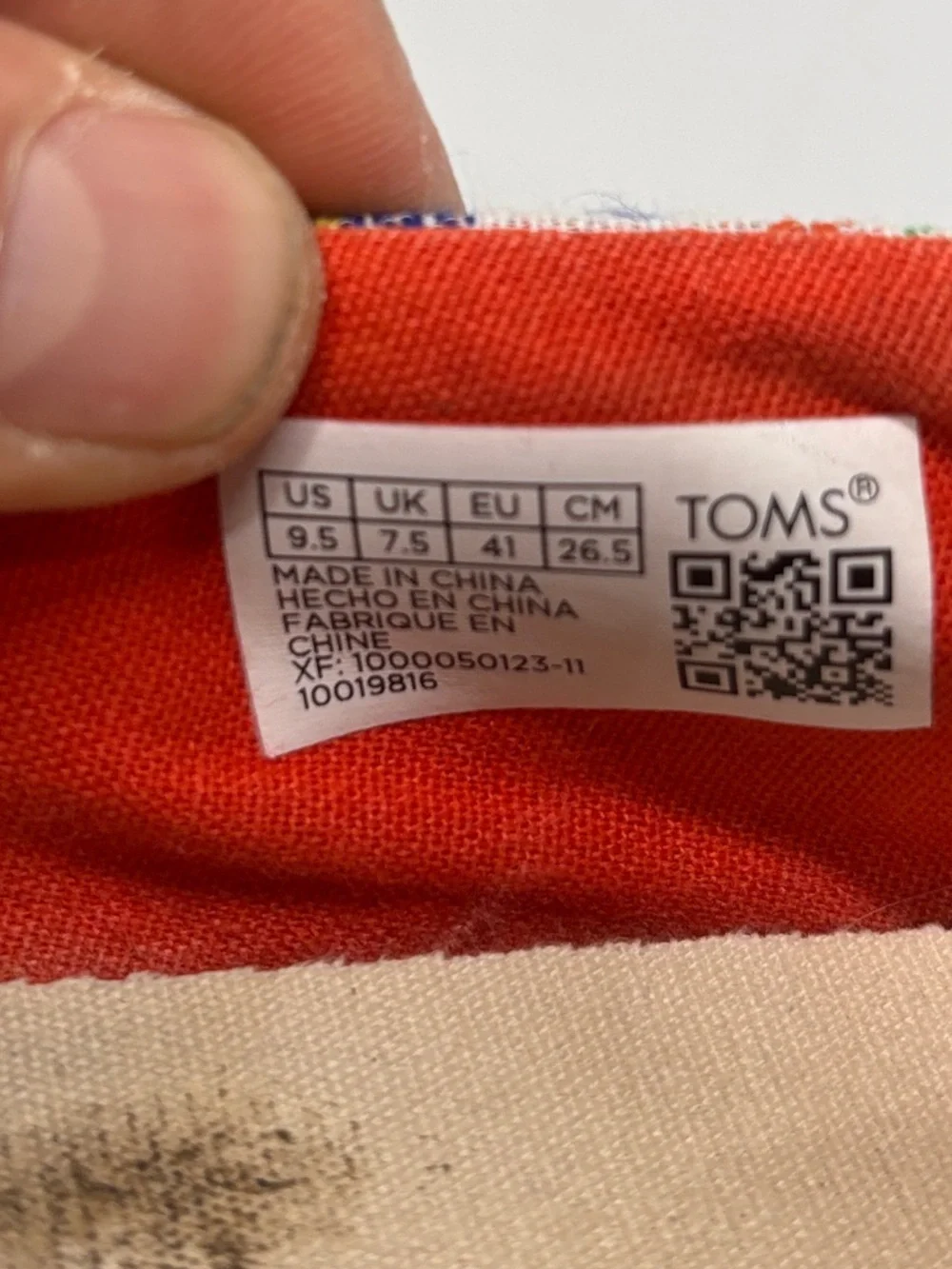 TOMS Alpargata Slip-On Espadrilles Patchwork Print Canvas Flats Women’s 7.5 Boho